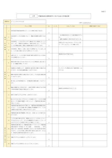 （公表）児童発達支援事業所における自己評価総括表